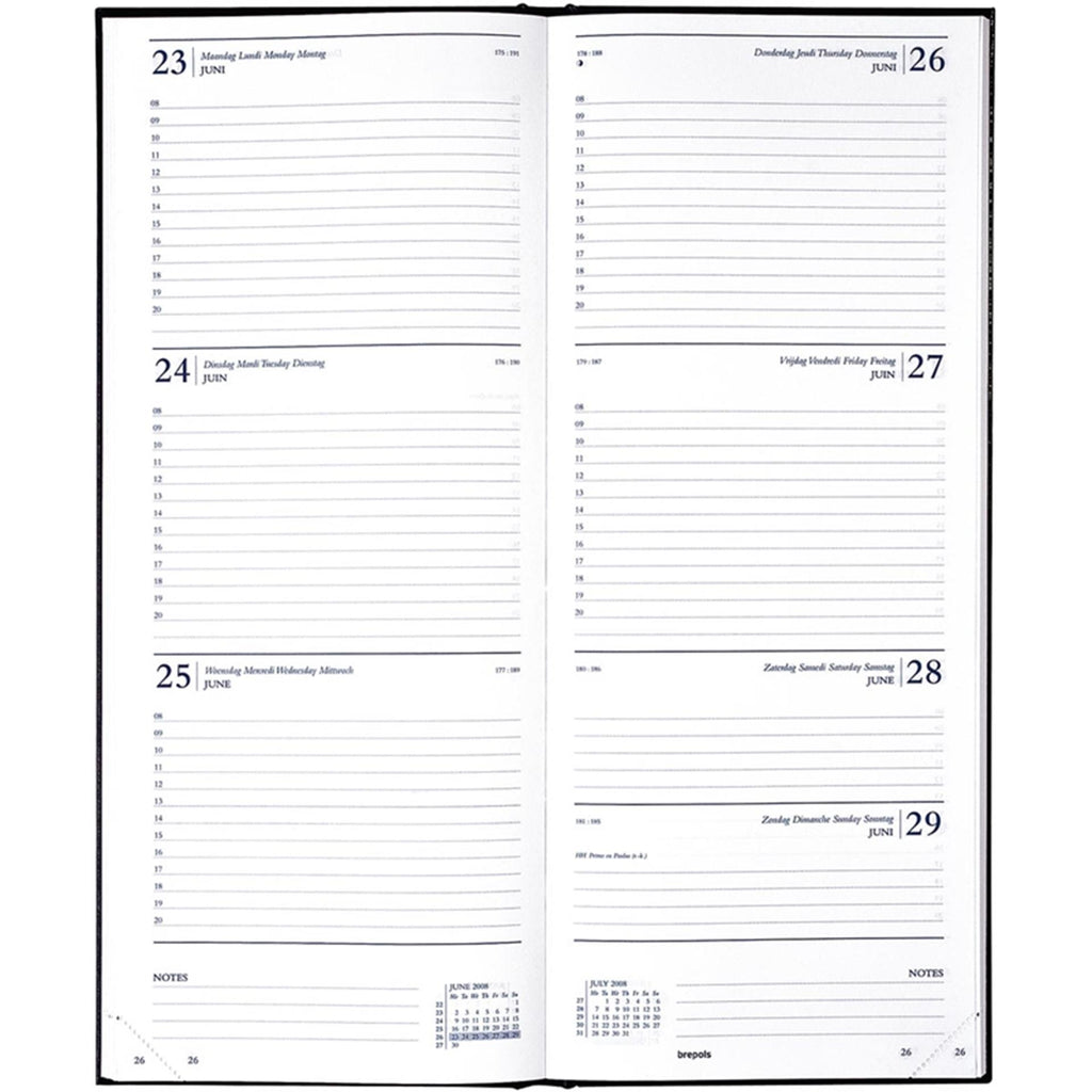 Brepols bureauagenda saturnus week 2027 lima zwart 13x21cm