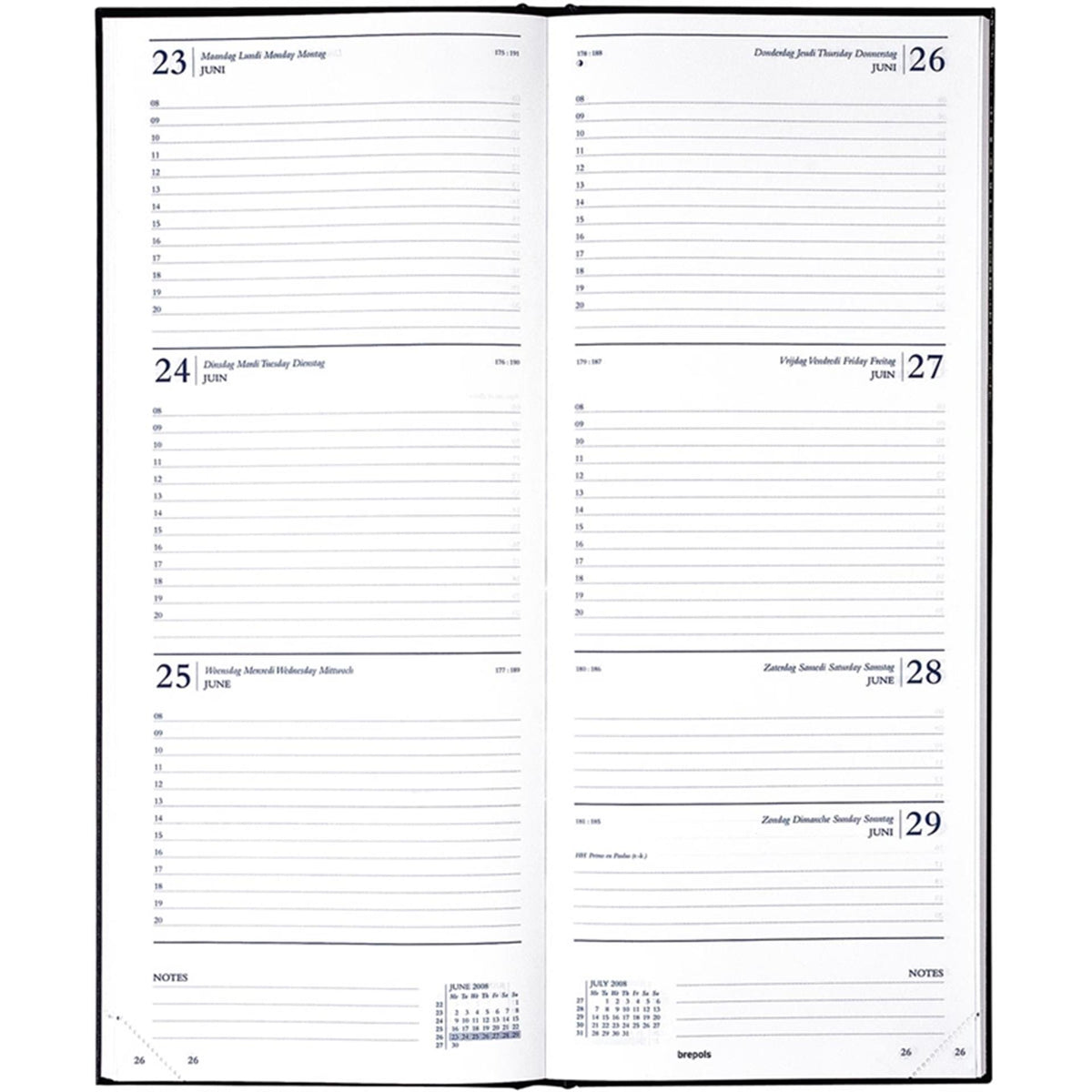 Brepols bureauagenda saturnus week 2027 lima zwart 13x21cm