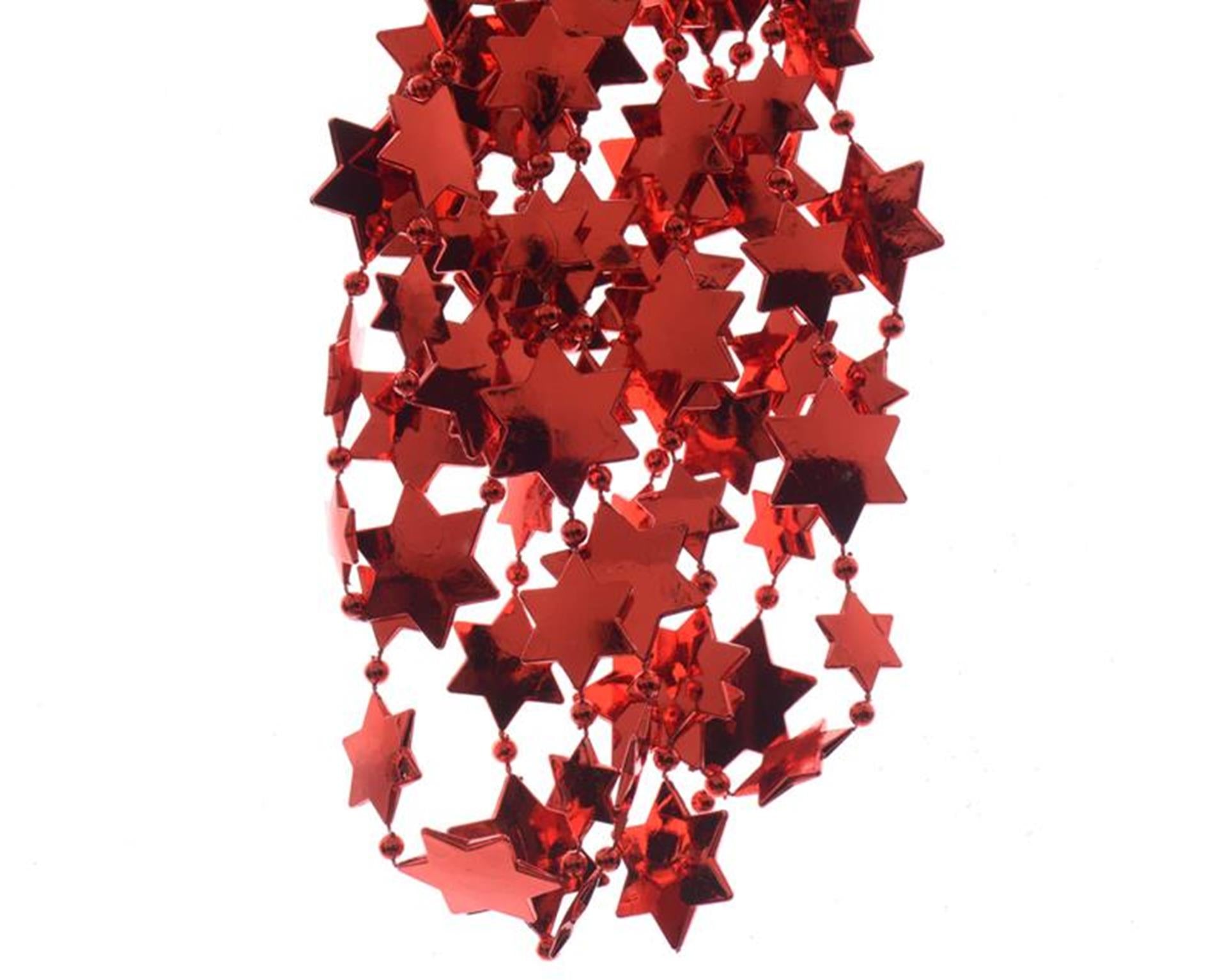 Decoris kralenslinger ster l270cm rood