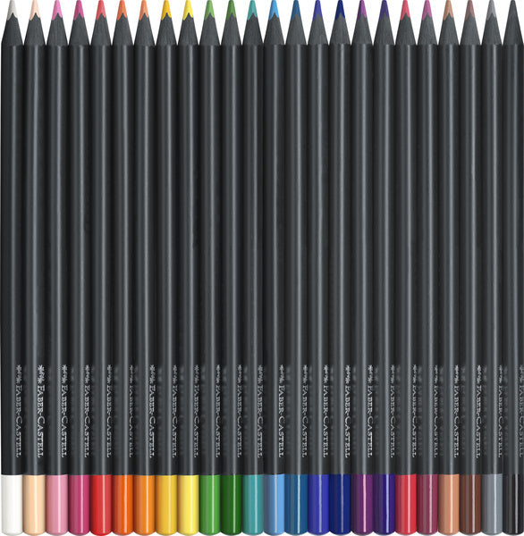 Faber-Castell FC-116424 Buntstifte, schwarze Edition, im Etui, 24 Stück