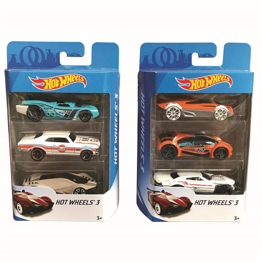 Mattel hot wheels auto diecast 3-pack assorti | 6 stuks