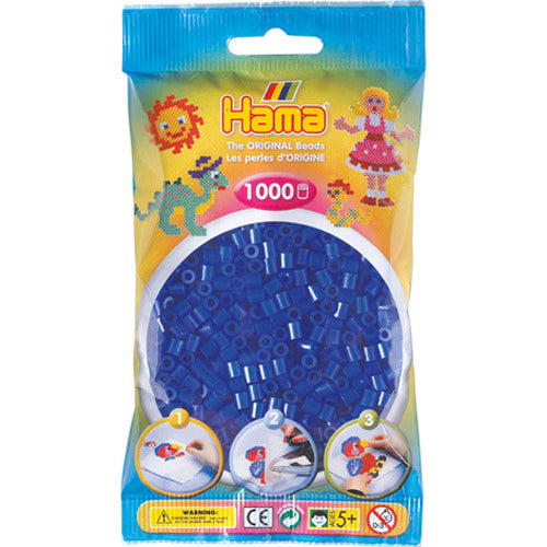 Hama midi strijkkralen - blauw neon (036), 1000st.