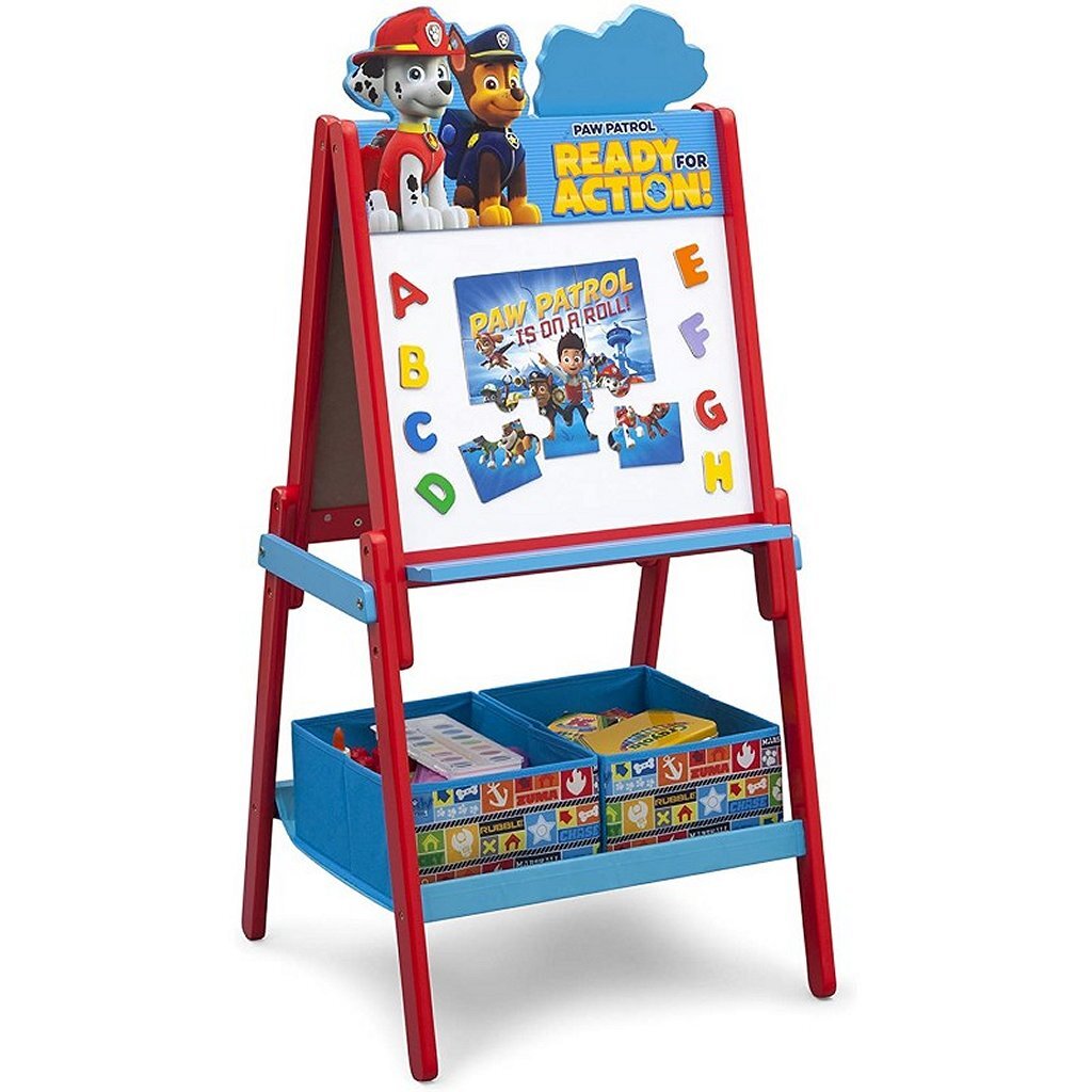 Paw Patrol te87578pw doppelseitige Holz-Kreidetafel/Whiteboard