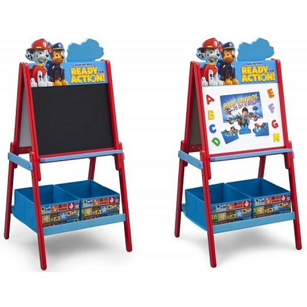 Paw Patrol te87578pw doppelseitige Holz-Kreidetafel/Whiteboard