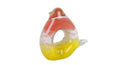 Sculptuur bird hole l roze geel glas 11x4,5x11cm