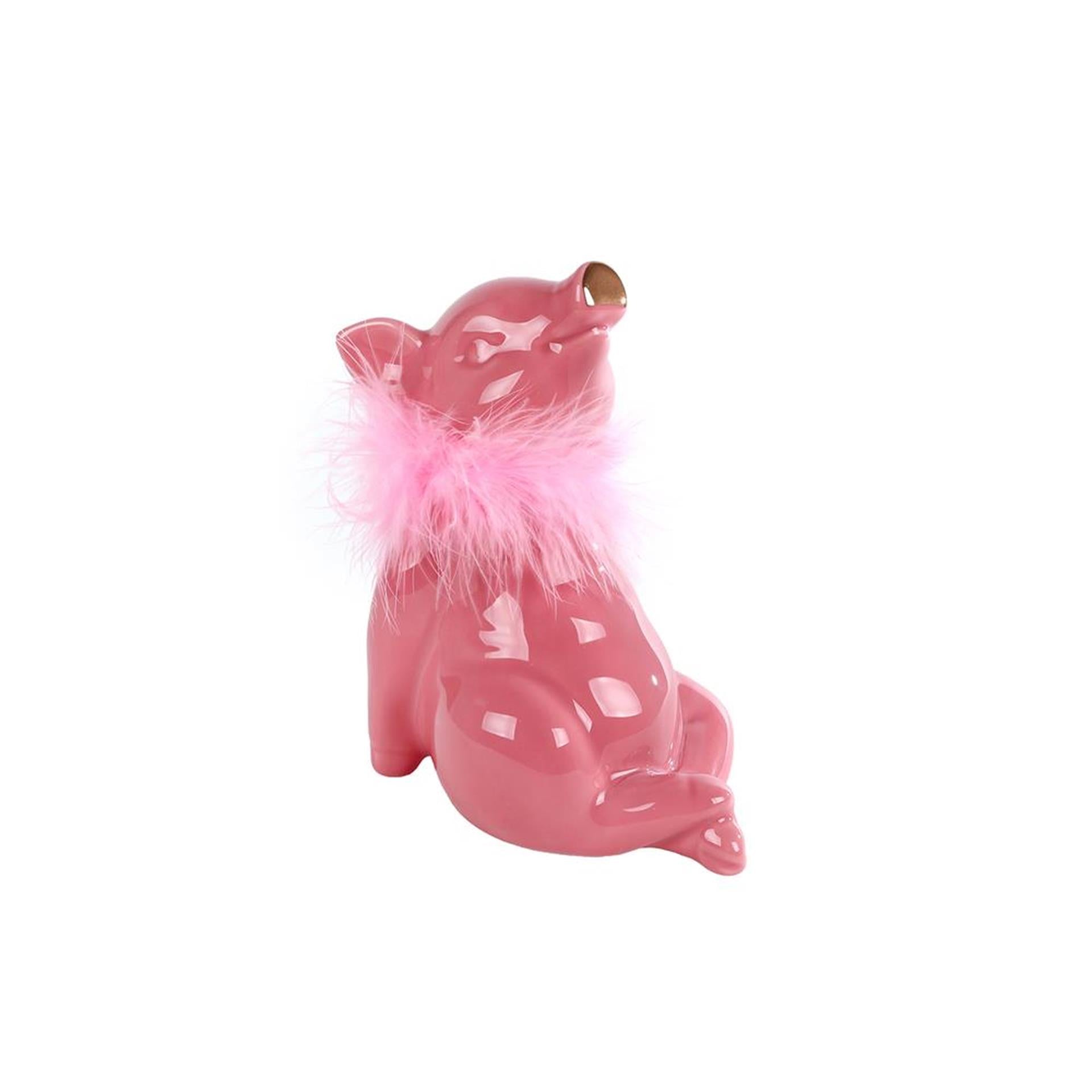 Spaarpot varken lady roze aardewerk