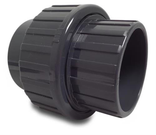 Pvc 3-delige koppeling 75mm 2xlijm 16 bar