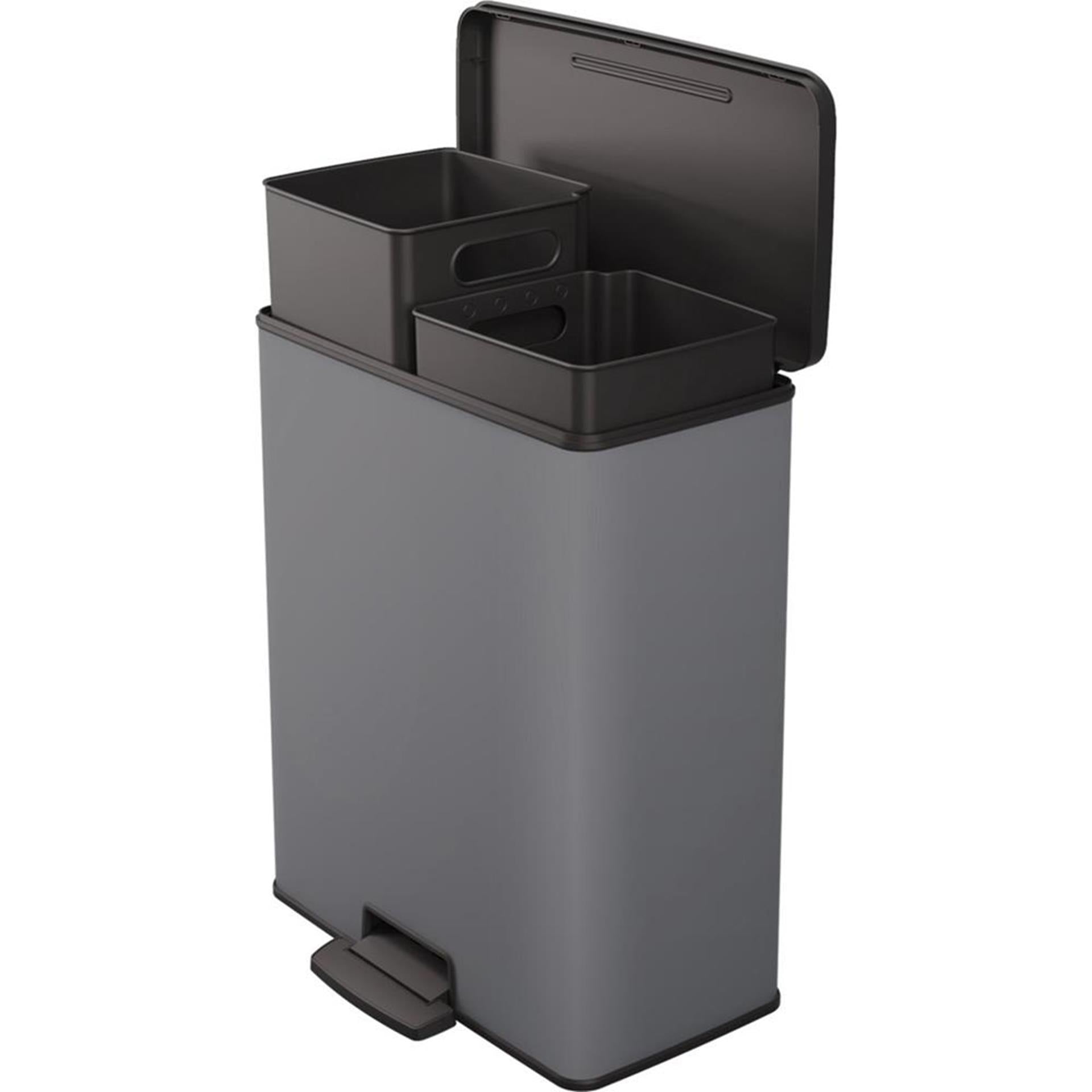 Curver deco bin duo 26l+26l cool grey