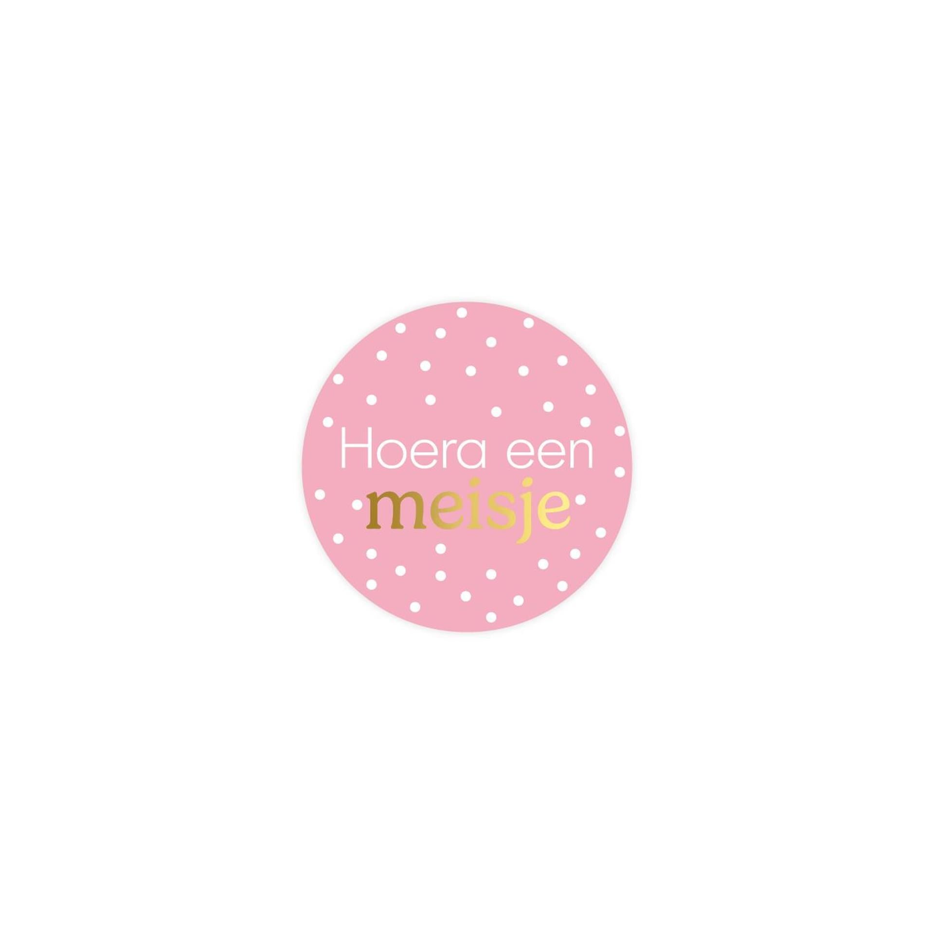 Kassaplan stickers hoera een meisje ø40mm rol a 250 stuks