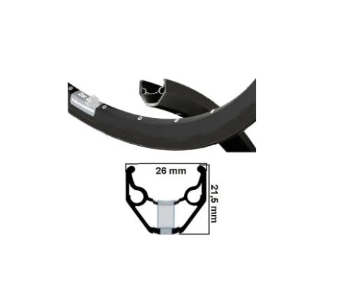 Ryde Felge Aluminium 28 Sp. 36 14 (21-622) zac421 Scheibe 26mm schwarze Kappe