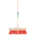 Mm eurotool producten gemeentebezem 45cm kunstvezel rood mmplussteel 140cm plusstokhoud