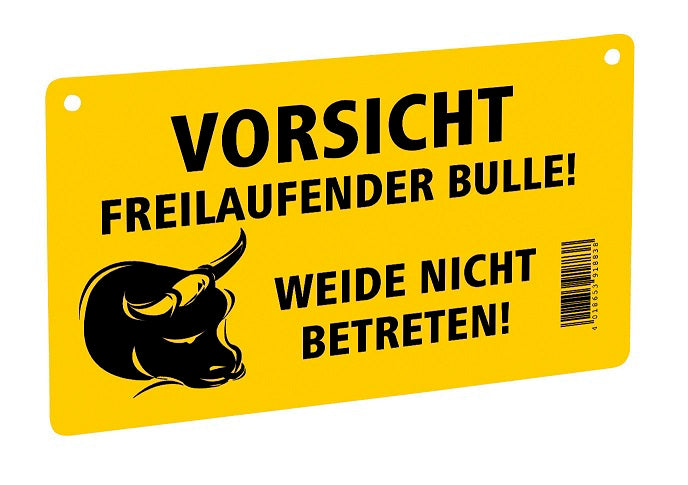 Ako waarschuwingsbordje los lopende stier