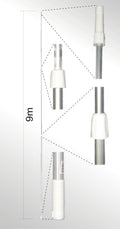 Mm eurotool producten telescoopsteel aluminium 3 x 300m 9m