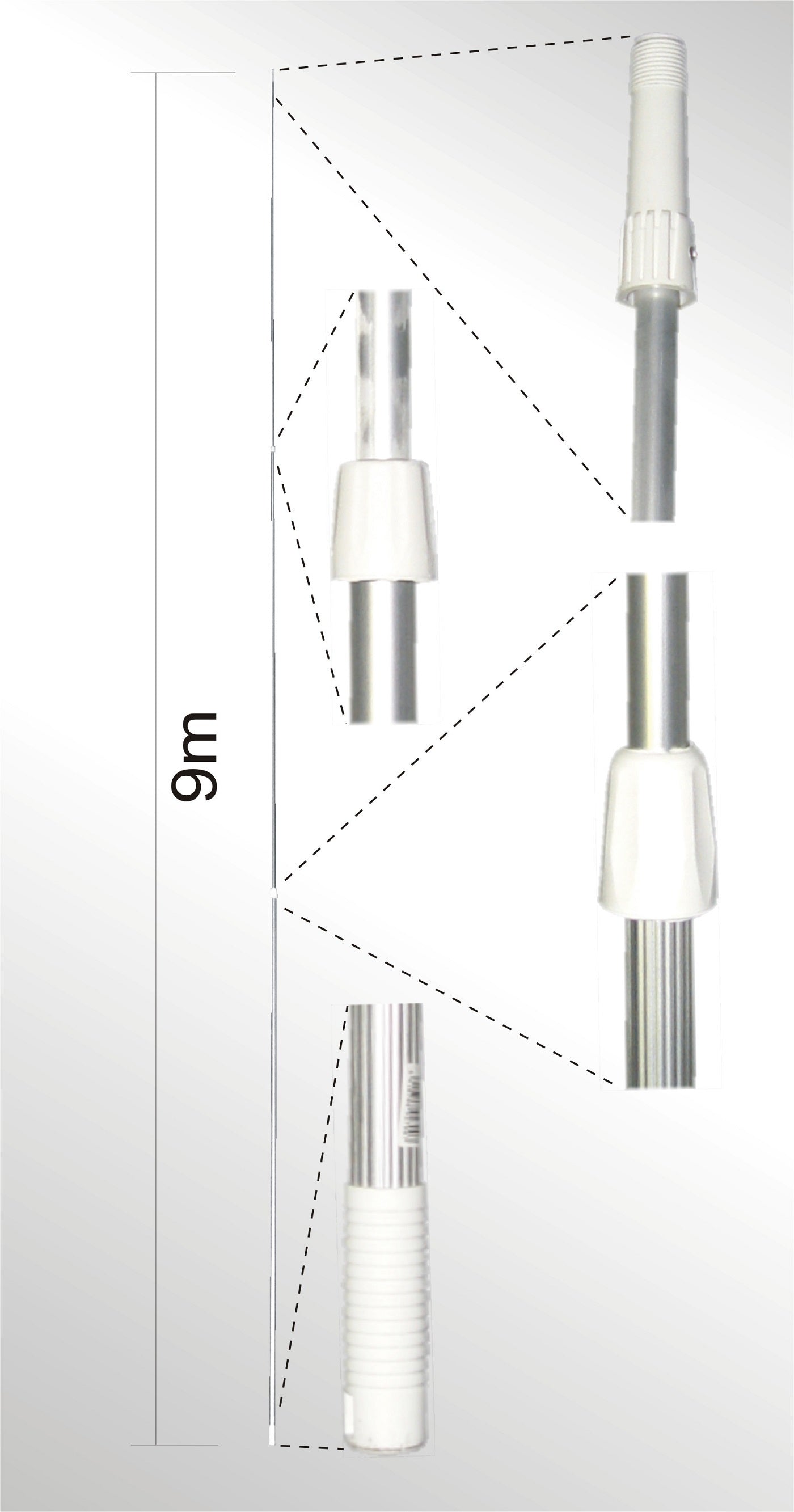 Mm eurotool producten telescoopsteel aluminium 3 x 300m 9m