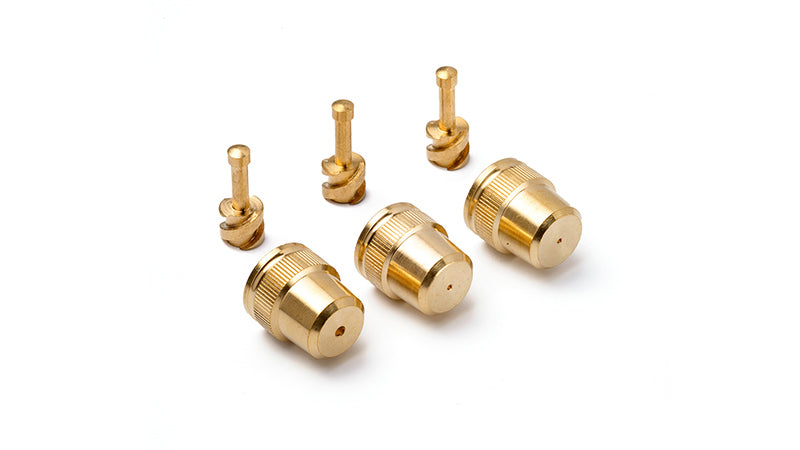 Gloria producten messing sproeidop set incl wervel 2x oe 1mm 1 x oe 2m