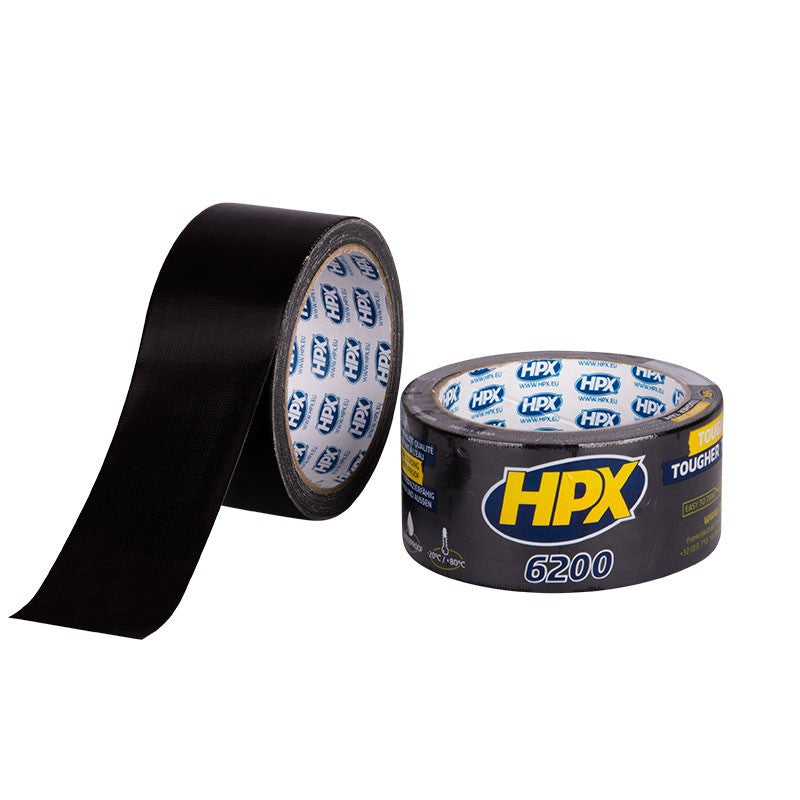 Hpx producten duct tape reparatietape zwart 48mm x 10m