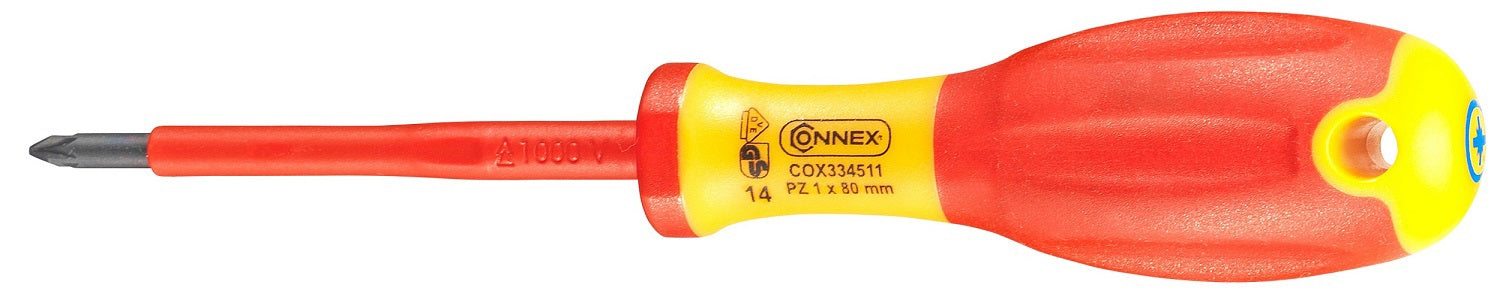 Connex producten schroevendraaier kruis pz1 80mm geisoleerd 1kv1c