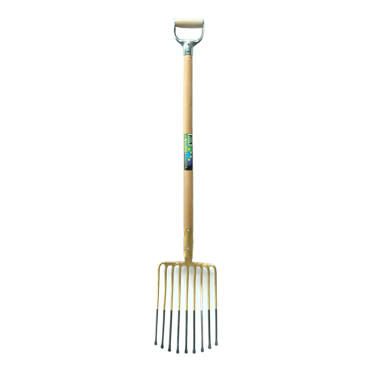 Schuttgabel mit 9 Zähnen, D-Griff 95 cm.