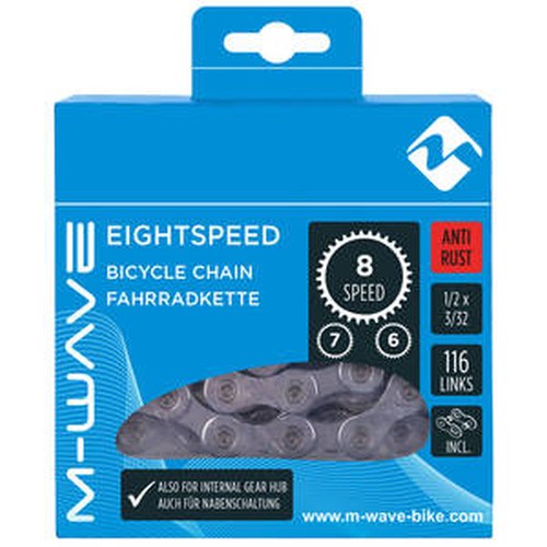 M-Wave-Kette 6 7 8-Gang, 1 2x3 32 116L silber rostfrei