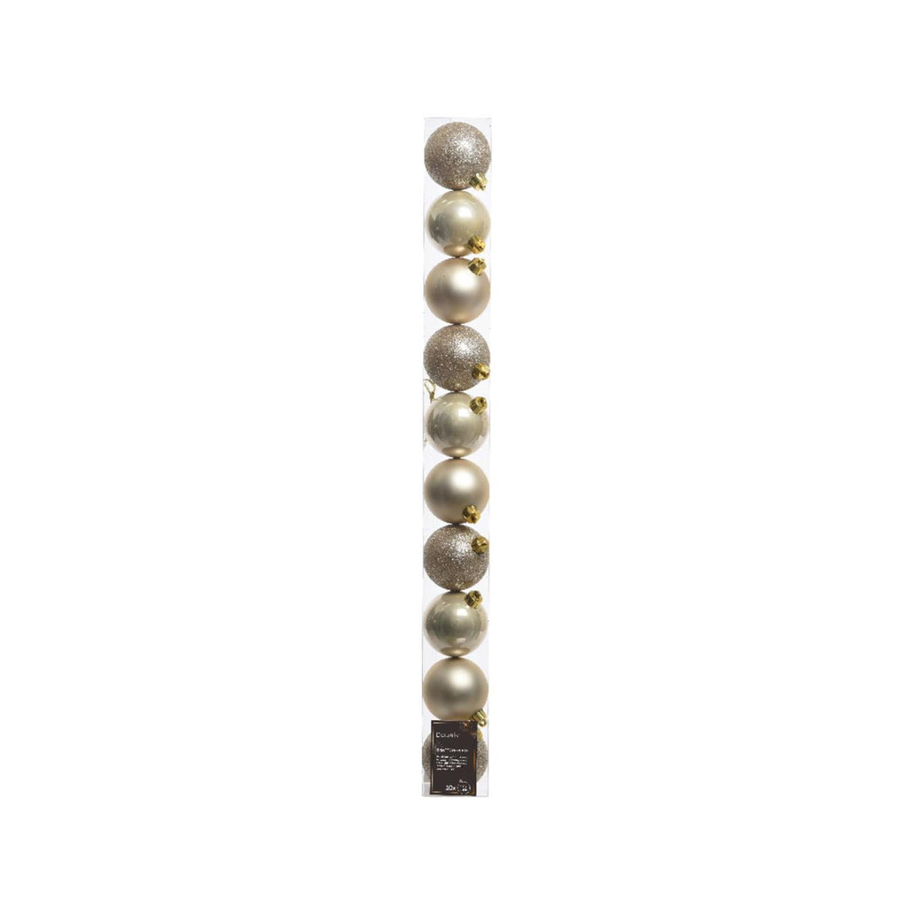 Decoris kerstballen 6cm kunststof parel 10-dlg
