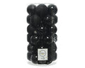 Decoris kerstballenset ø 6cm koker a 37 stuks assorti dessin zwart