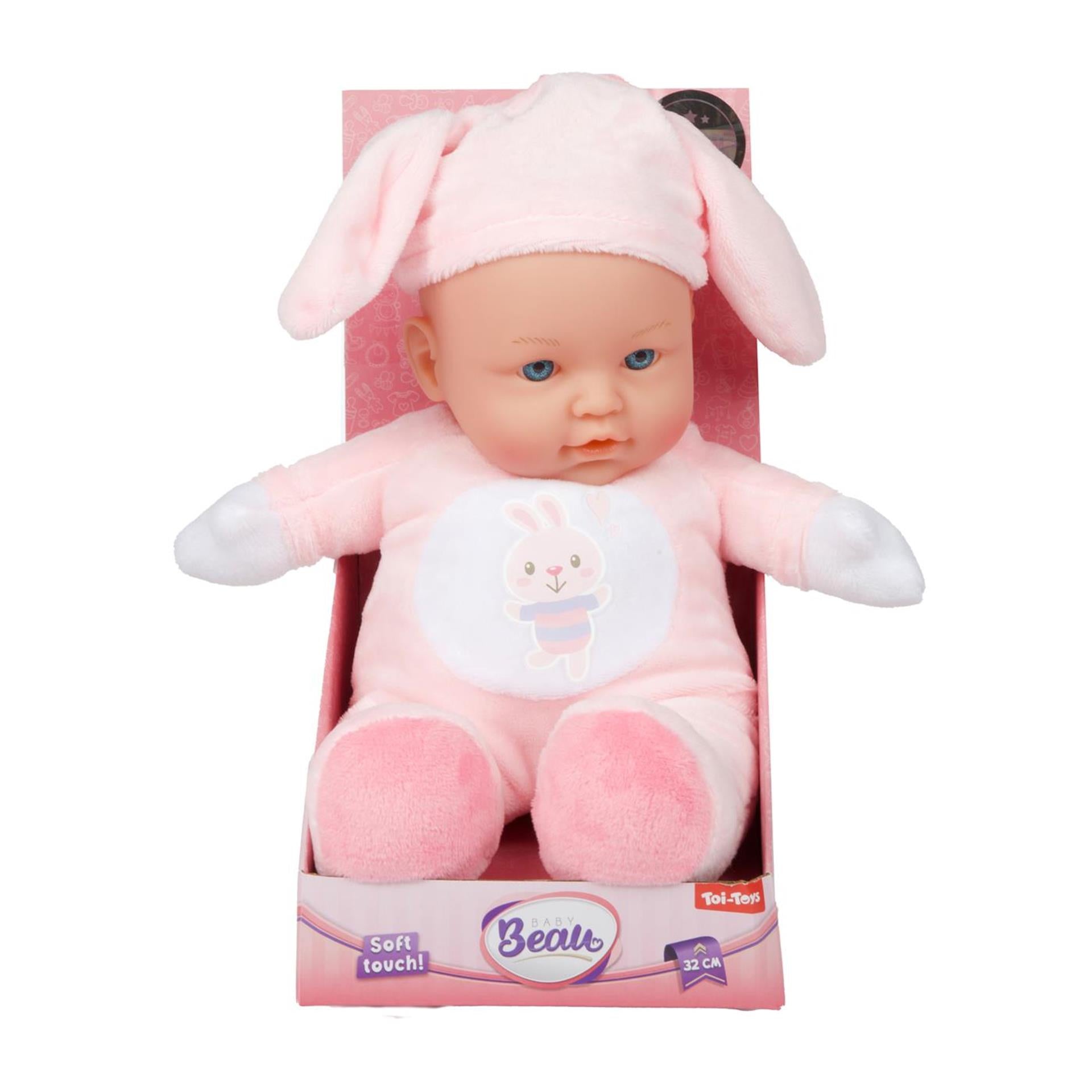 Toi-toys beau zachte babypop in dierenpakje 31cm
