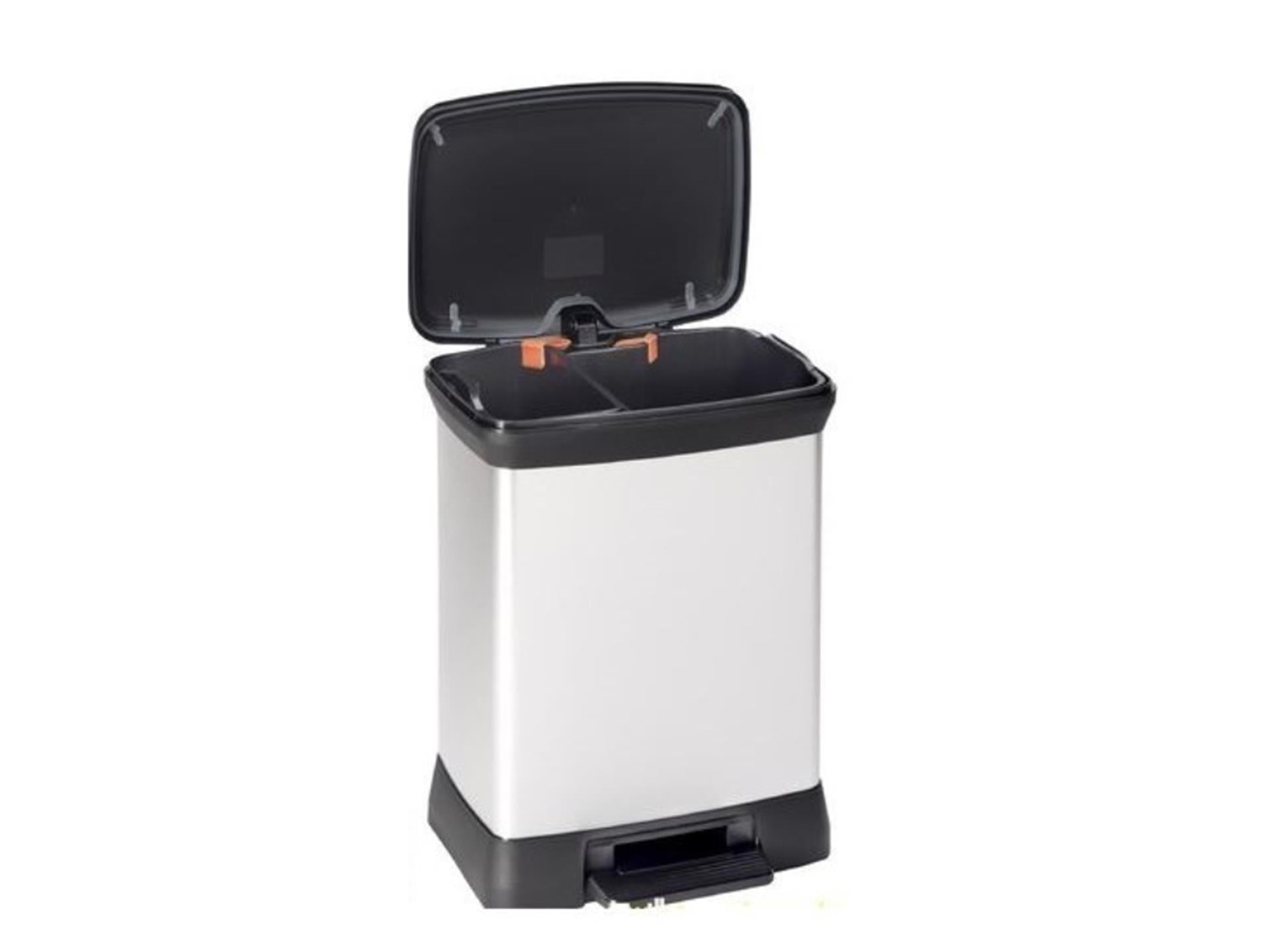 Curver Treteimer Deco Duo 10+18 l silberfarben