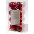Decoris kerstballen kunststof glans en mat 4cm kerstrood doos a 16 stuks
