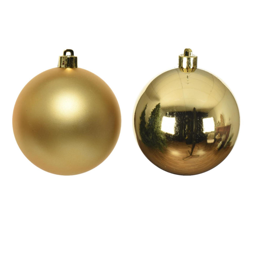Decoris kerstballen kunststof goud dia 6cm 12dlg
