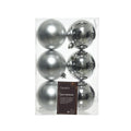 Decoris kerstballen kunststof zilver dia cm 6dlg