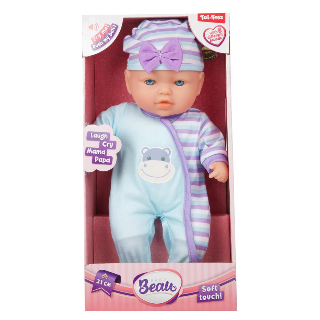 Toi-toys beau zachte babypop 31cm met geluid 3 assorti