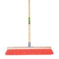Mm eurotool bezem 60cm rood nylon stokhouder mm steel 150cm