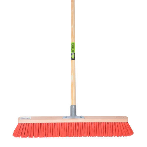 Mm eurotool bezem 60cm rood nylon stokhouder mm steel 150cm