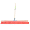 Mm eurotool bezem 80cm rood nylon stokhouder mm steel 150cm