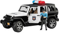 Bruder jeep wrangler rubicon politieauto met politieman