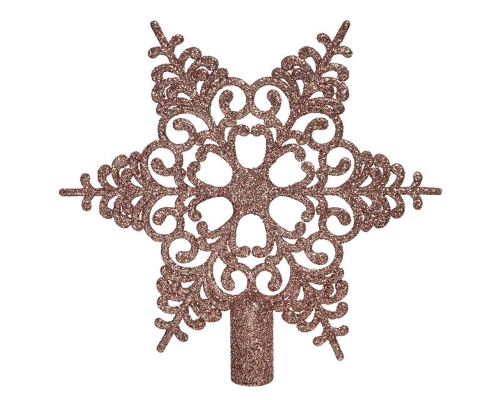Decoris piek sneeuwvlok 20,5x19cm poederroze