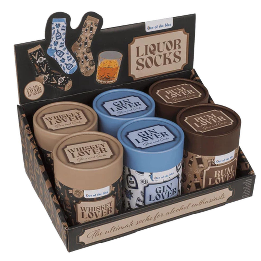 Out of the blue giftset drinkglas 280ml met sokken