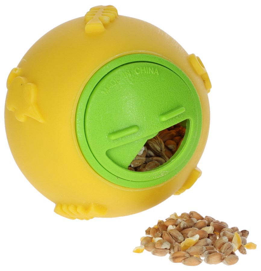 Producten snackbal voor kippen oe 7 5 cm geel