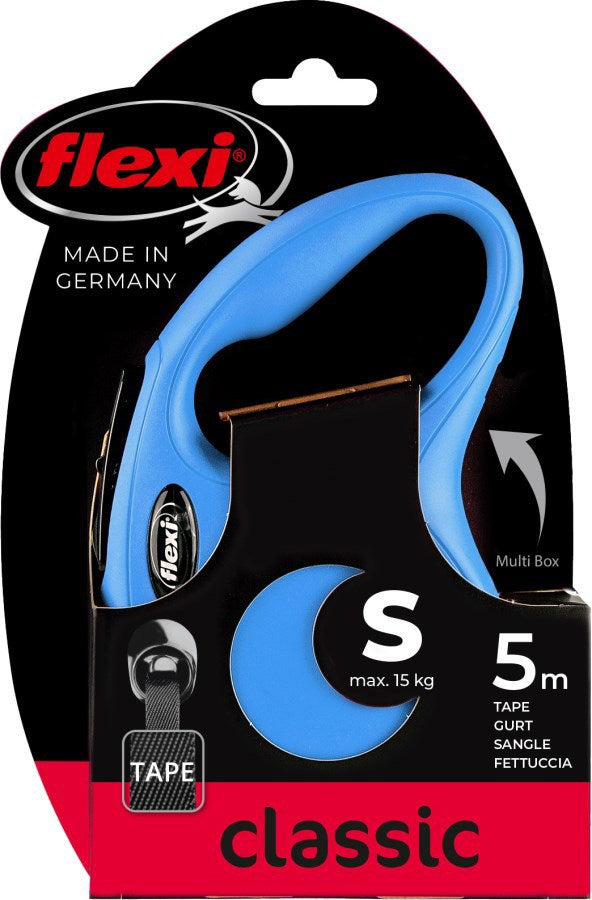 Flexi producten rollijn new classic band blauw s 5 meter tot 15kg