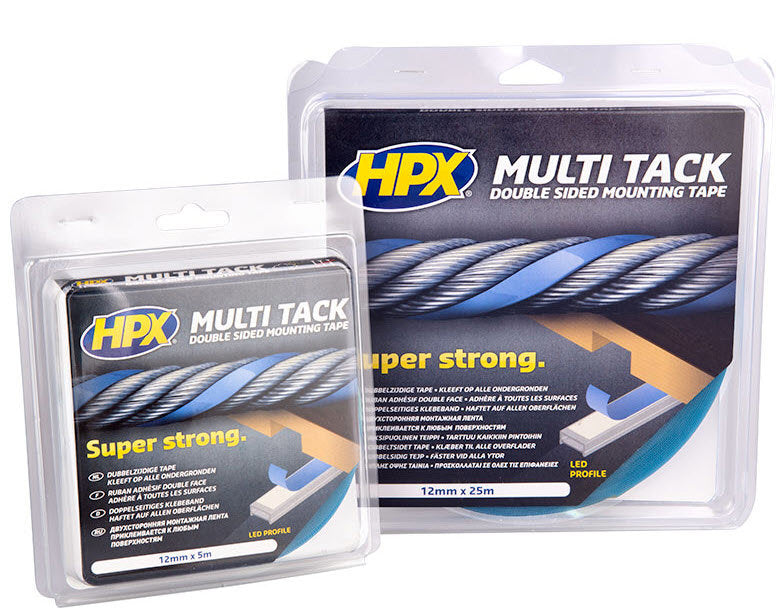 Hpx producten dubbelzijdige multi tack tape semi transparant 12mm x 5m