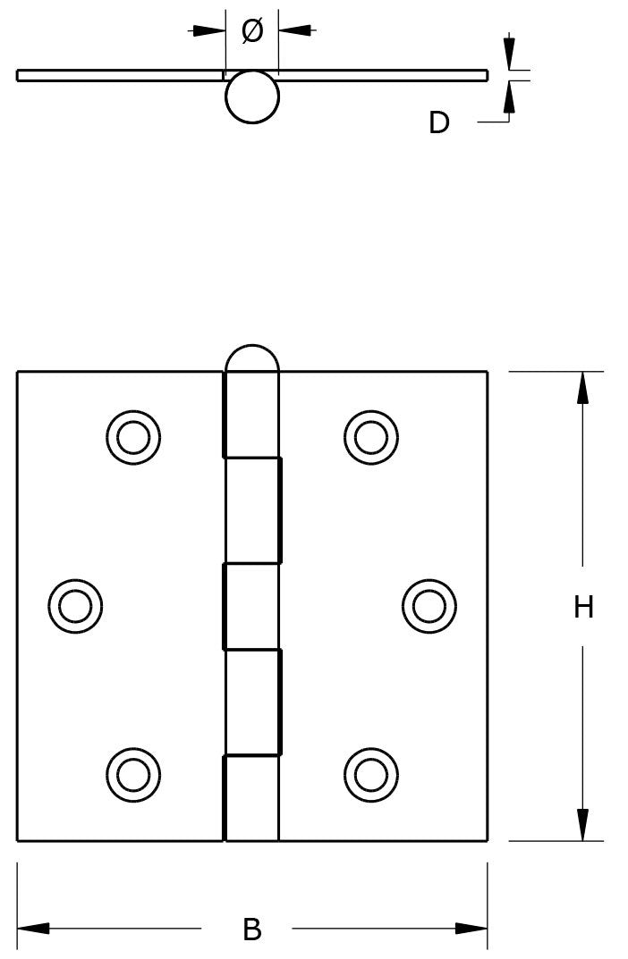 Producten scharnier verzinkt rechte hoeken losse pen 89x89cm