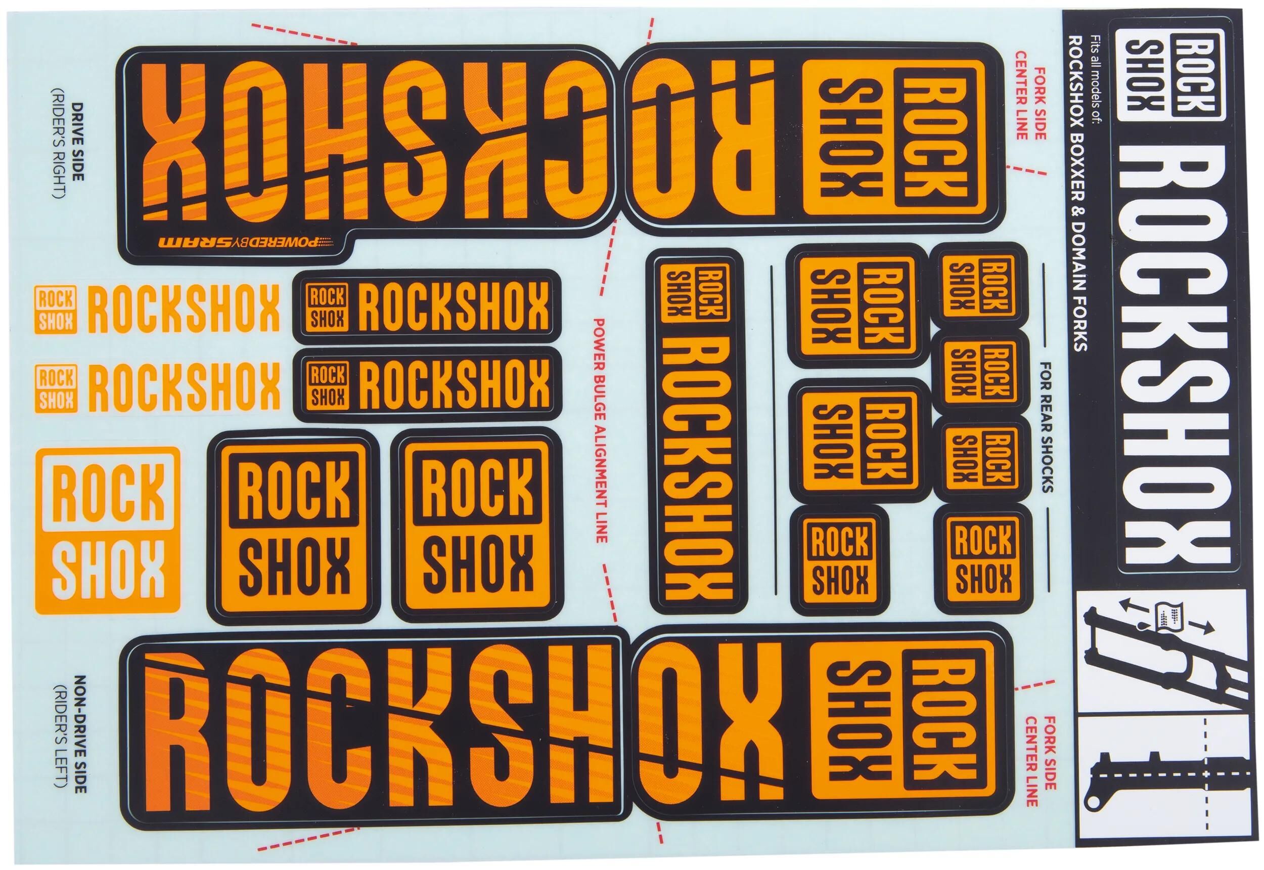 Rockshox decor set decal set orange