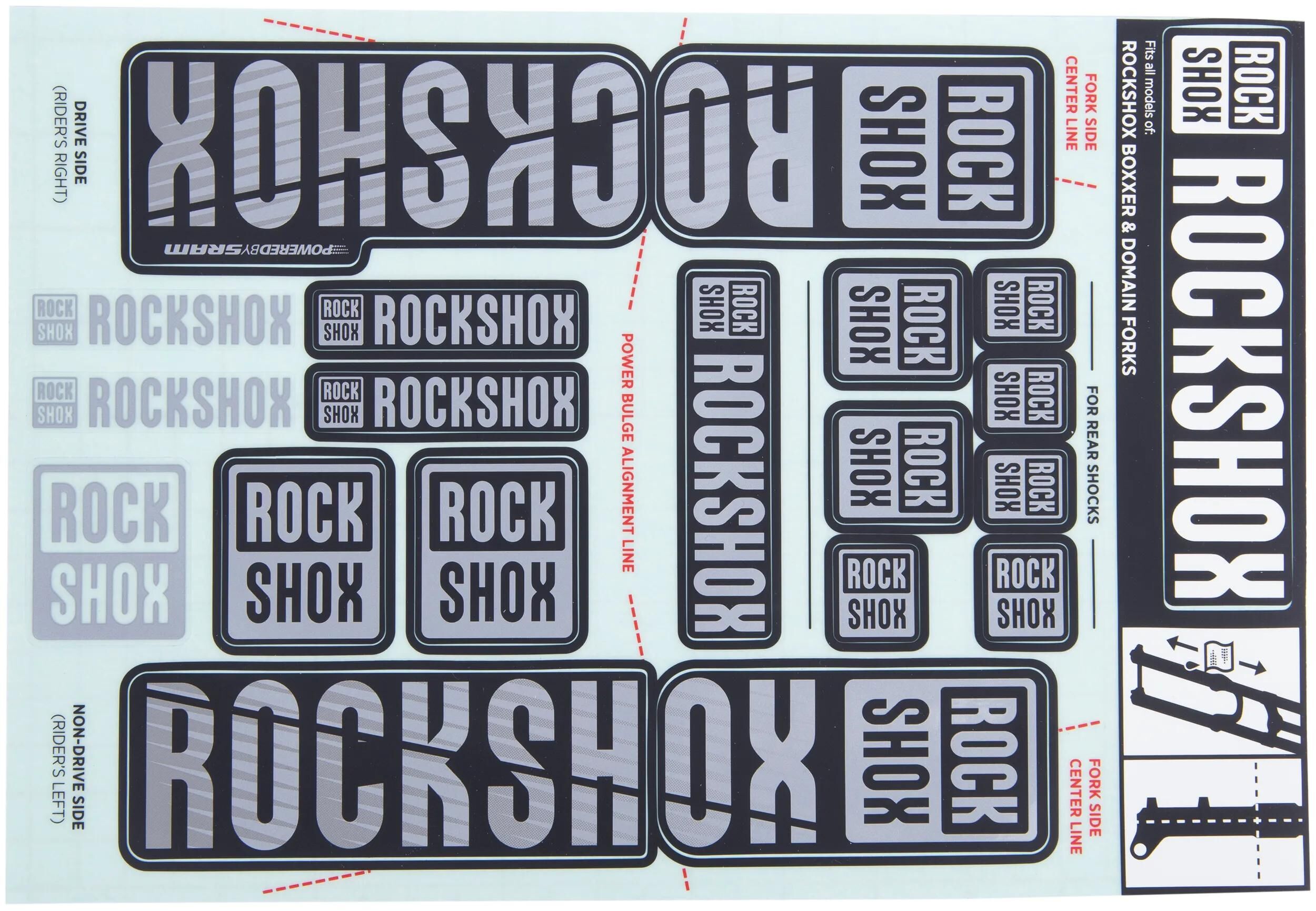 Rockshox dekor set decal set grey