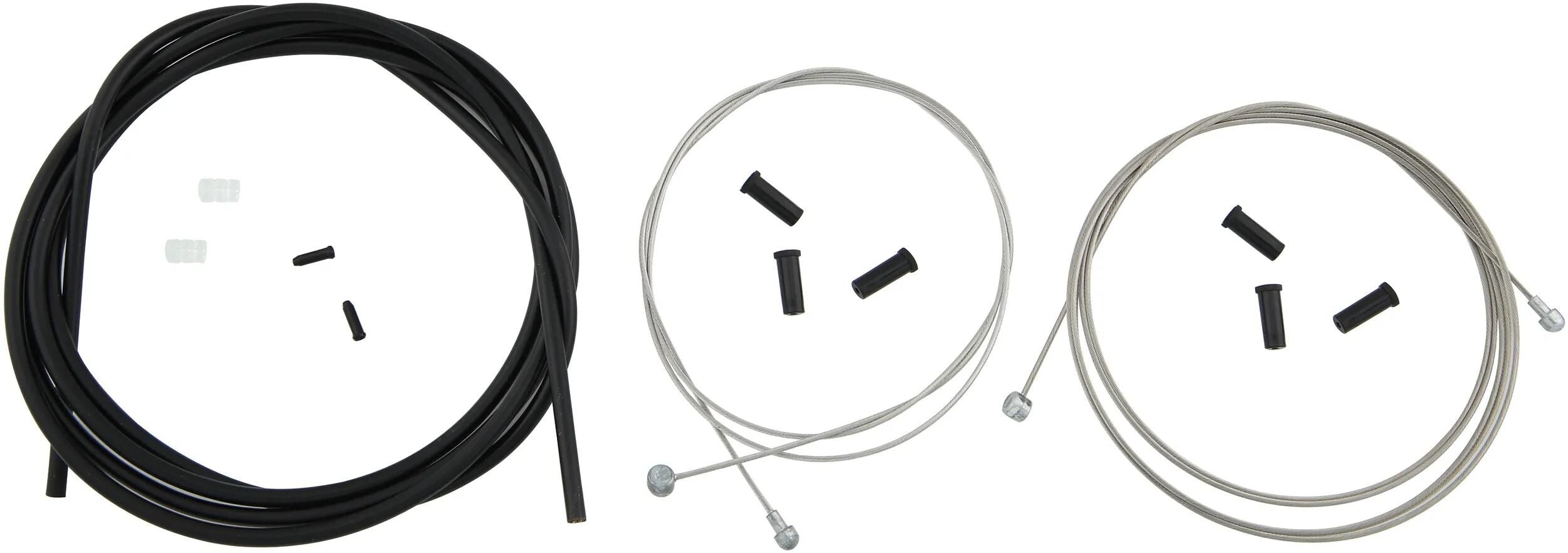 Contec remkabelset stop+ ct brake cable set stop+ steel fr+rear compl black