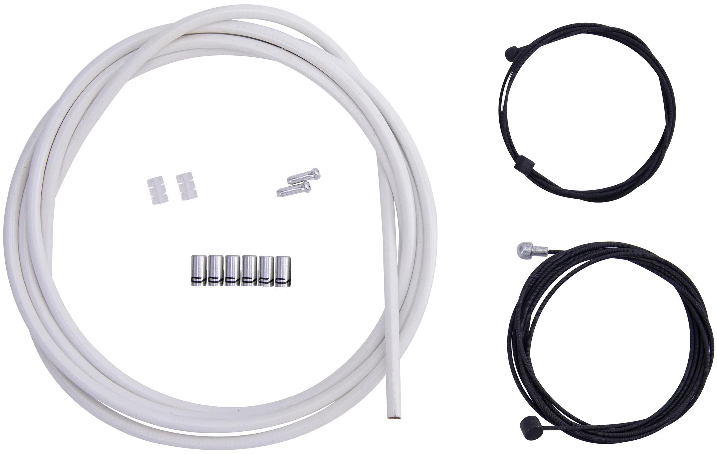 Contec remkabelset stop++ ct brake cable set stop++ steel fr+rear compl white