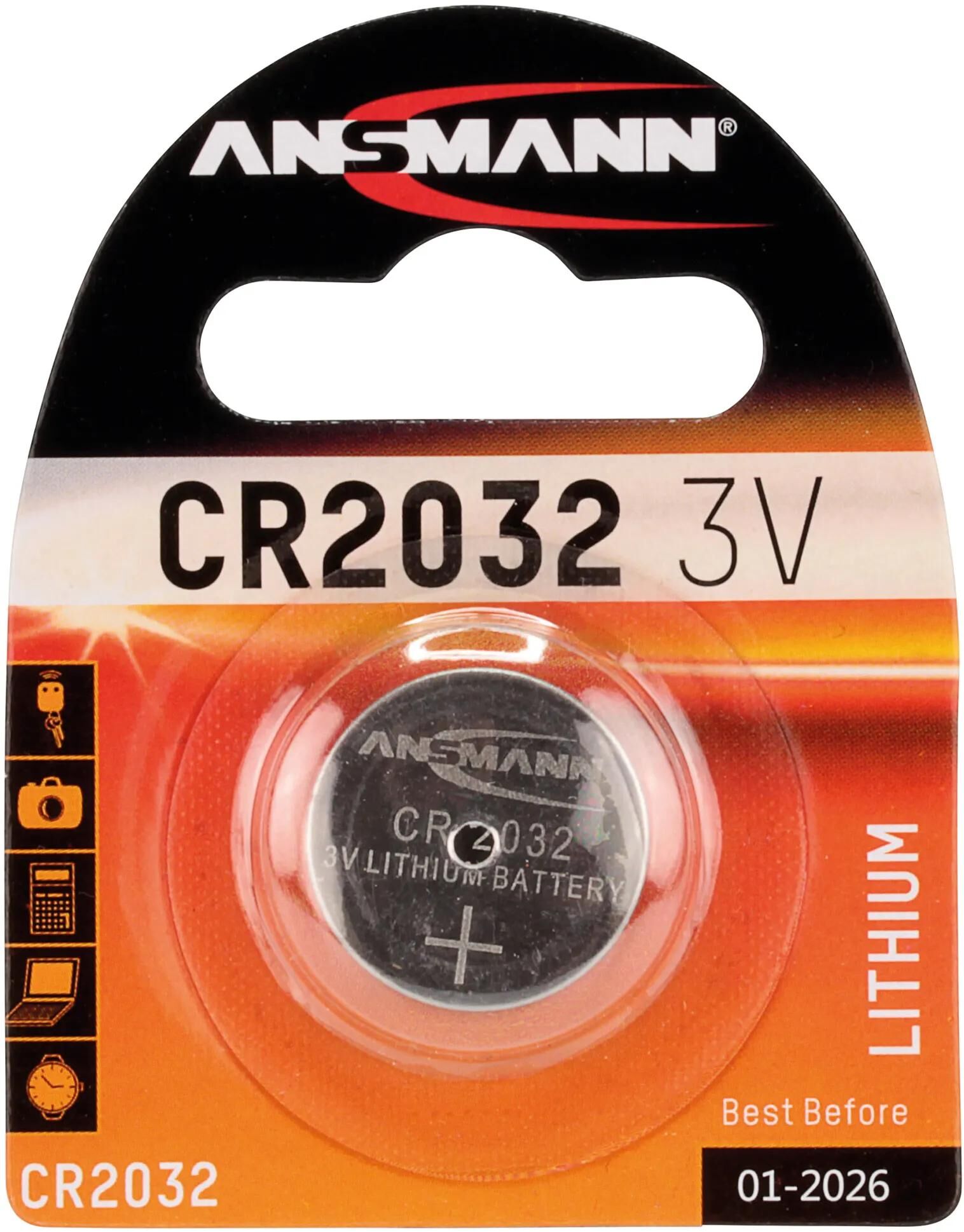 Ansmann Knopfzelle Lithium CR2032, 3V