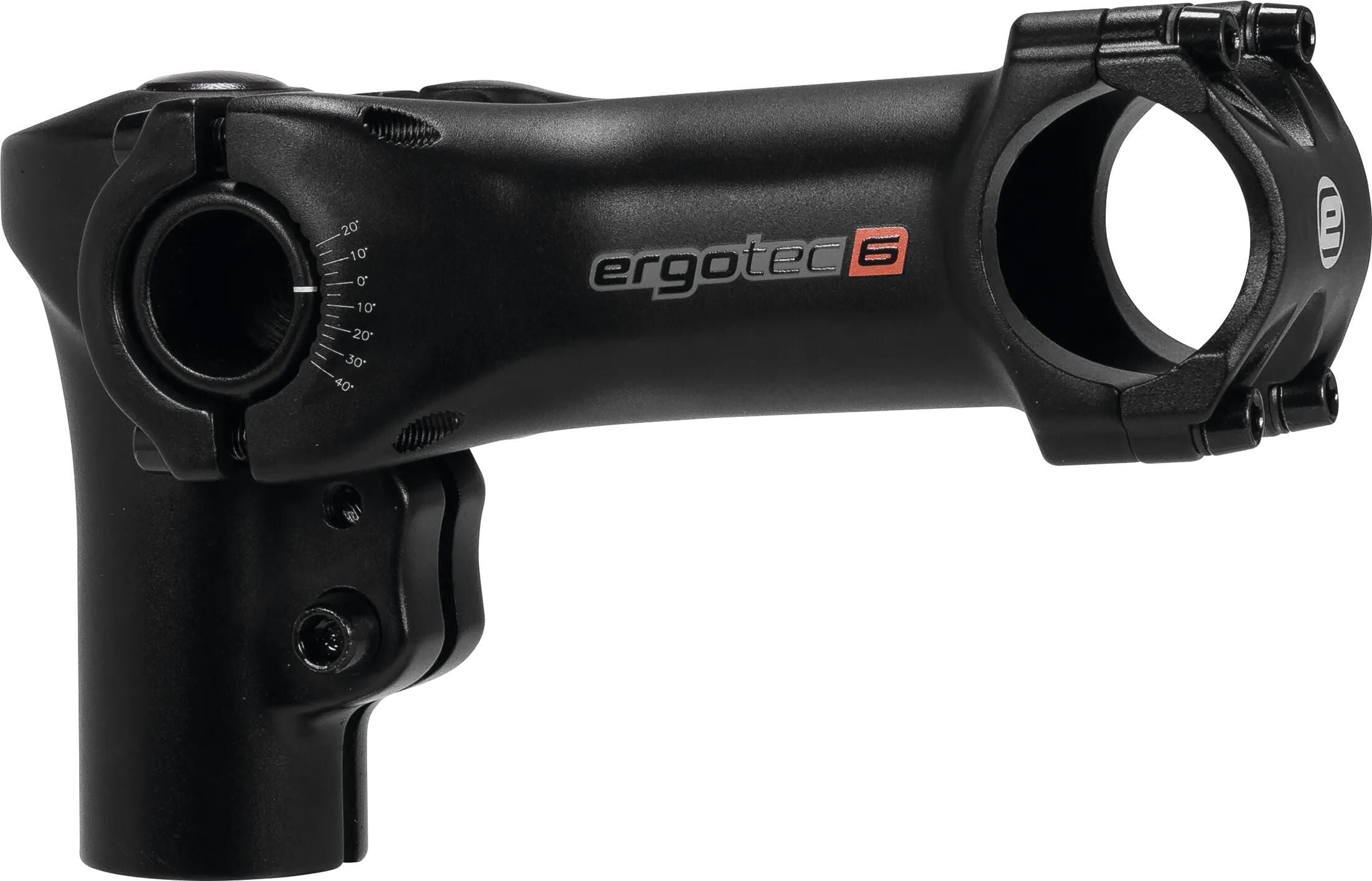 Ergotec Vorbau, 28,6-31,8 mm, 80 mm, Aluminium, schwarz