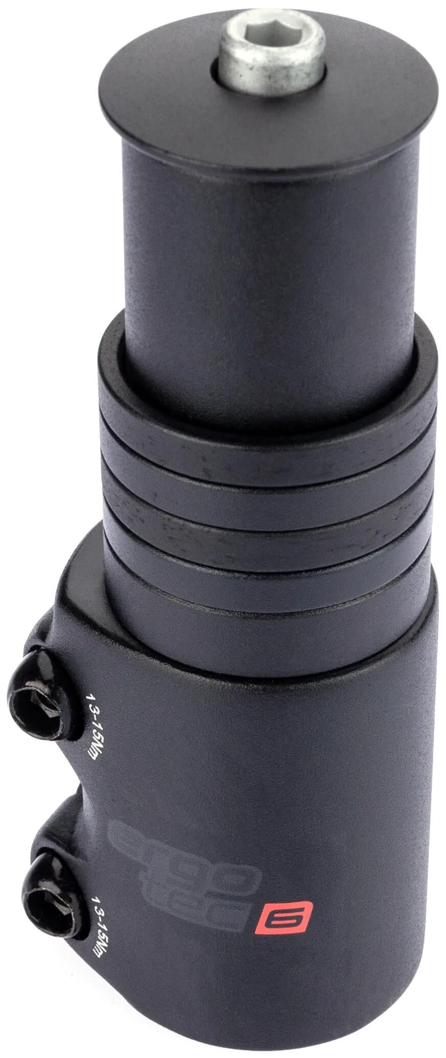 Ergotec Vorbauadapter Ahead Level 6 mit Spacern 28,6 ø 107 mm matt schwarz