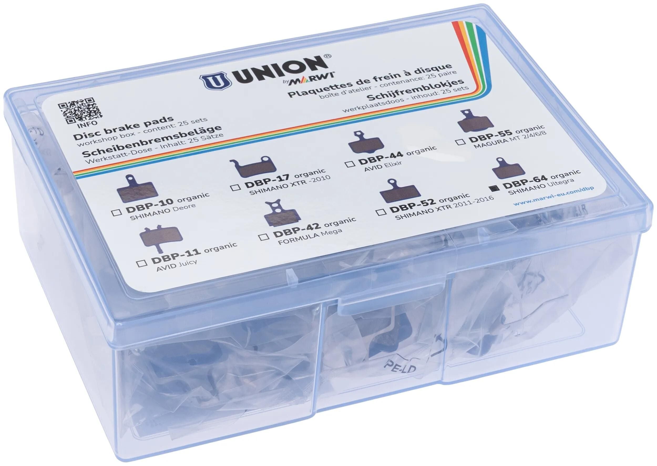 Union Scheibenbremsbelagsatz DBP-65E E-Bike organisch Kevlar (25 Paar)