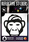 Reflective berlin reflexaufkleber decals ref.sticker ref.berlin monkey black